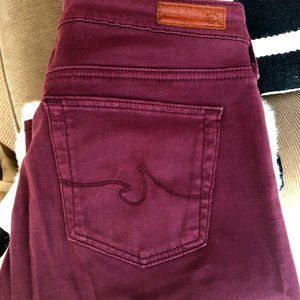 Adriano Goldshmied, The Stilt Cigarette Leg, size 26, Maroon Purple